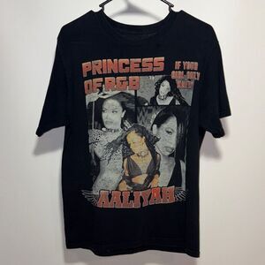 Black Graphic Tee with Princess of R&B Design